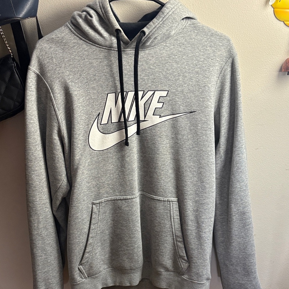 Nike Men's Gray Hoodie with Logo